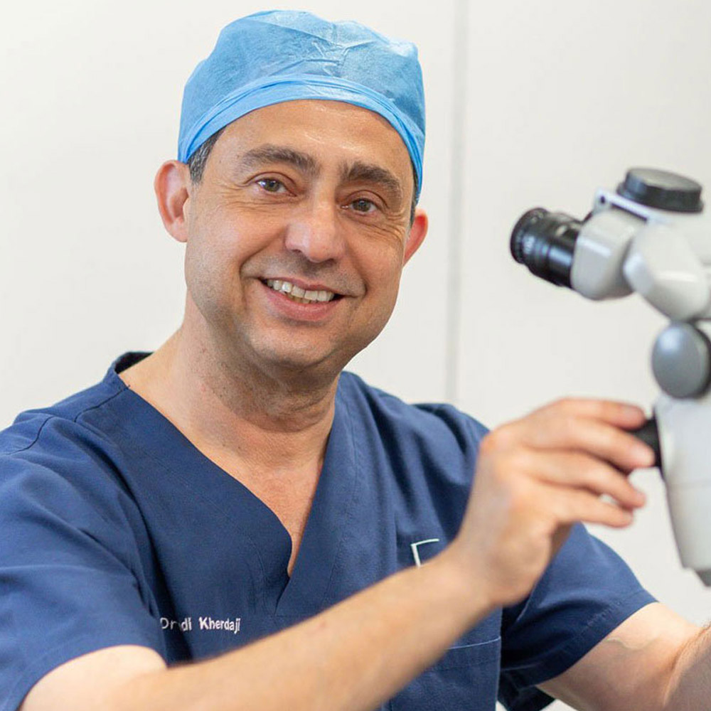 Patient receiving personalised post-operative eye care at EuroEyes London