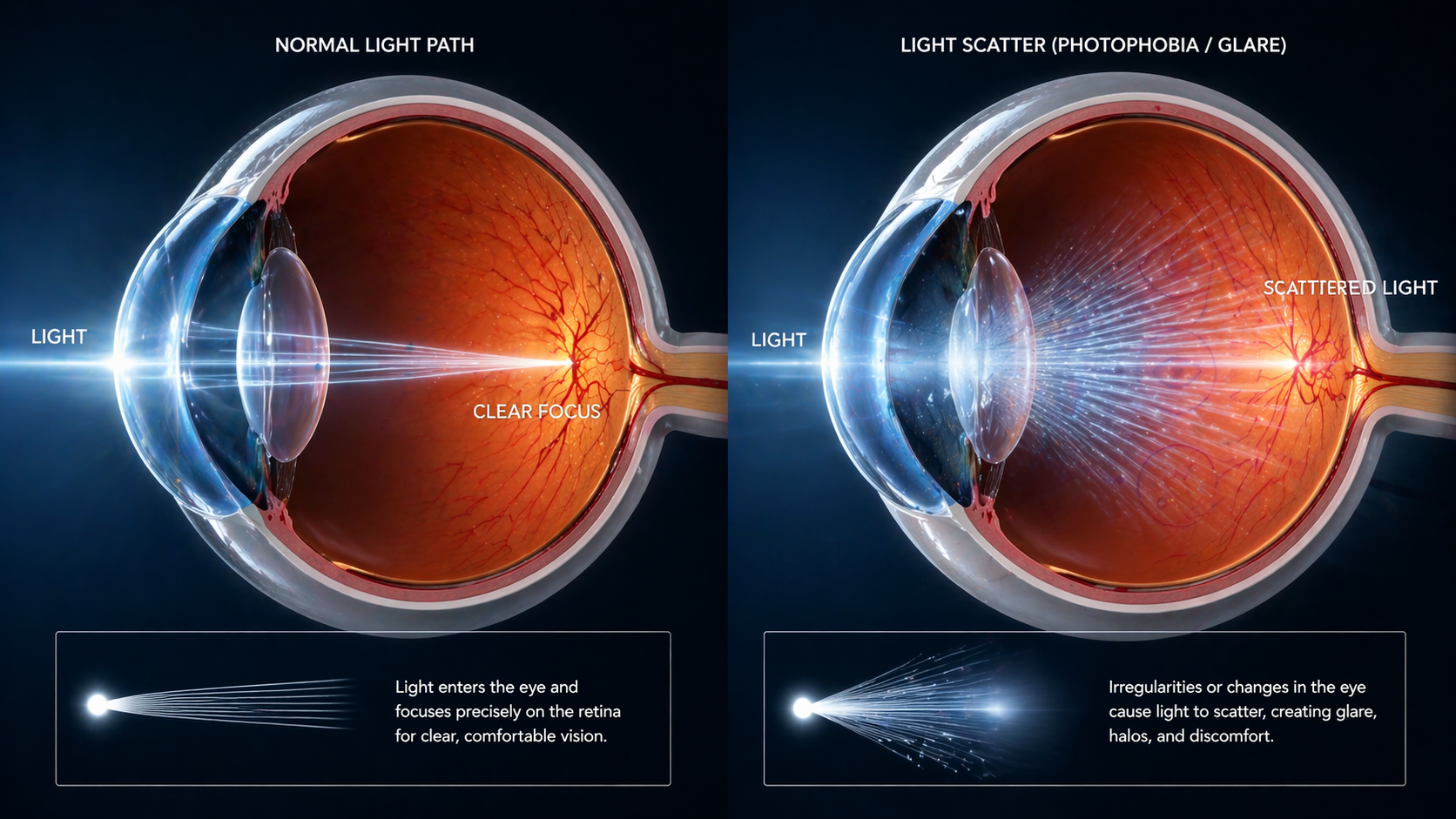 light scatter on the human eye