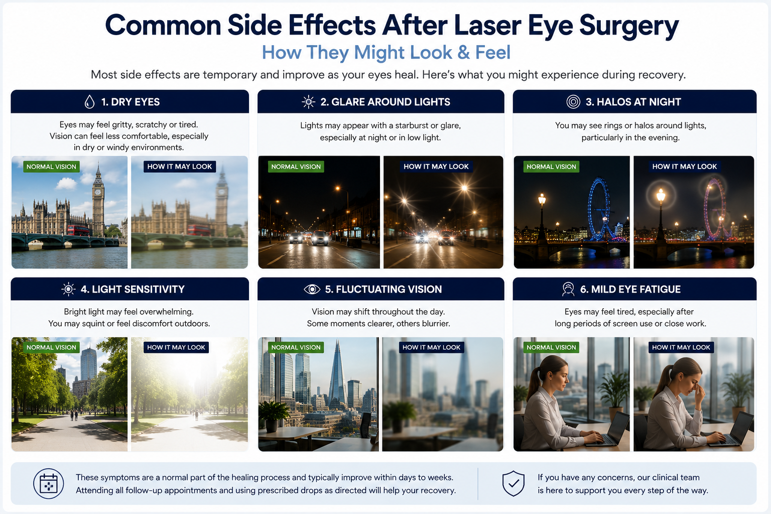 common side effects after laser eye surgery - how the look from the patients eyes